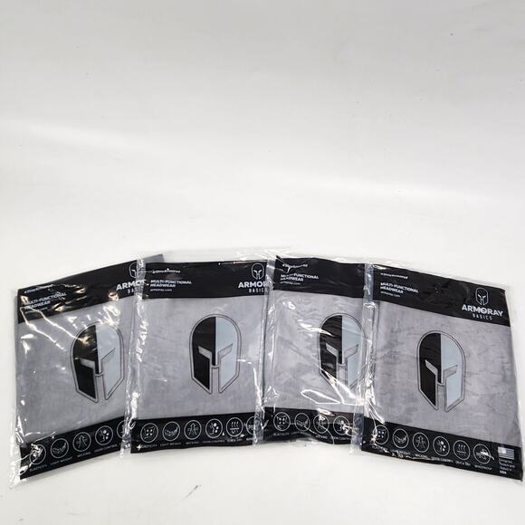 Armory Basics Lot of 4 Multi-Functional Headwear One Size Gray Windproof Wicking - Picture 2 of 5